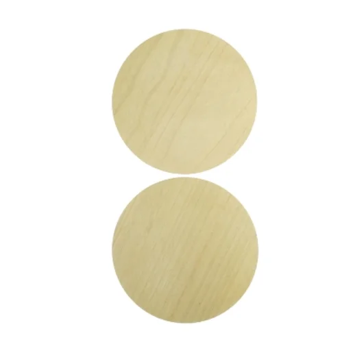 Rundt sidebord med to hylder 