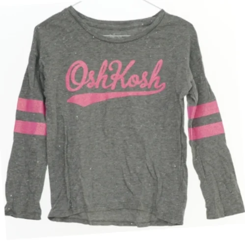 Langærmet grå bluse med pink detaljer fra OshKosh fra OshKosh (str. 104)