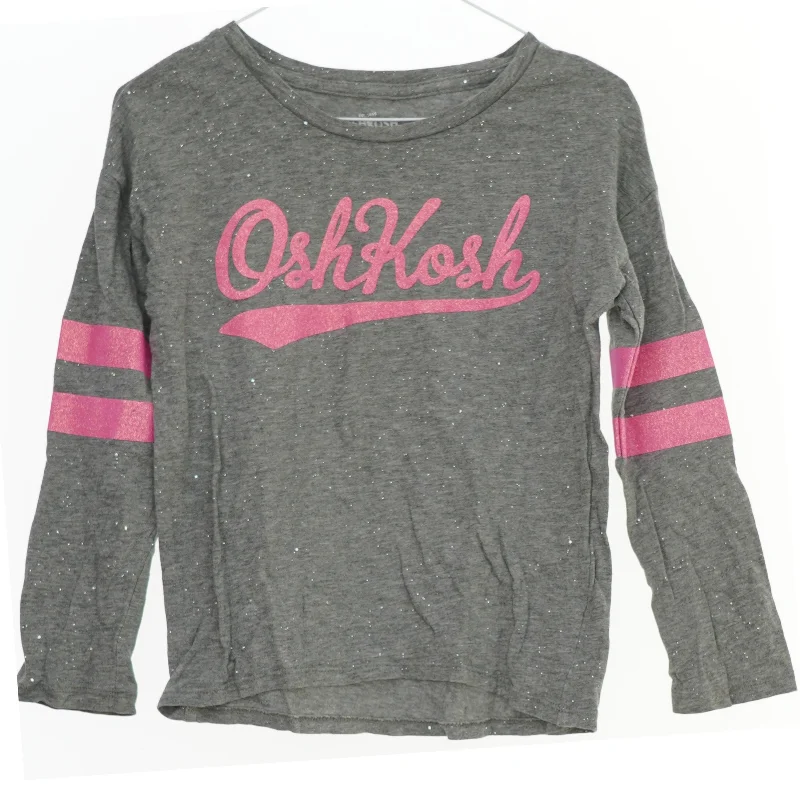 Langærmet grå bluse med pink detaljer fra OshKosh fra OshKosh (str. 104)