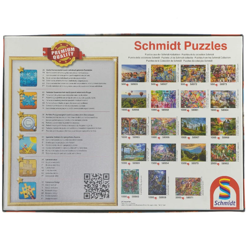Schmidt 1000 brikker puslespil fra Schmidt (str. 1000 brikker 693x493 mm)