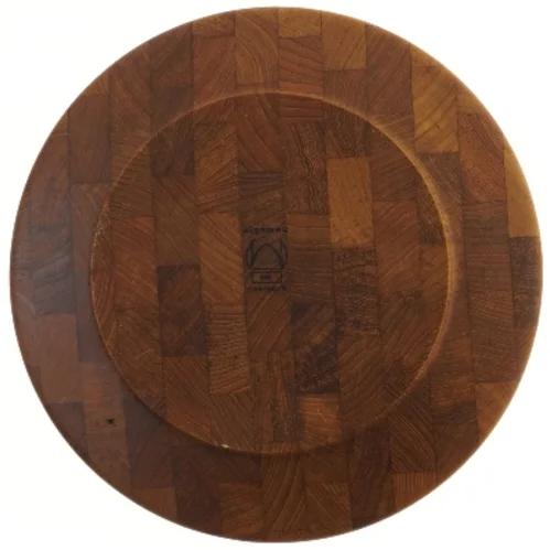 Sæt af 6 teaktræ tallerkener fra digsmed(str. Ø 28 cm) (str. Ø 28 cm)