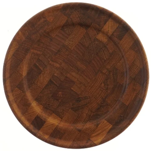 Sæt af 6 teaktræ tallerkener fra digsmed (str. Ø 28 cm)