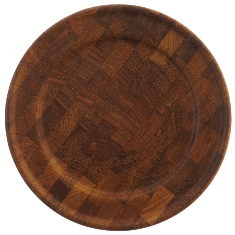 Sæt af 6 teaktræ tallerkener fra digsmed (str. Ø 28 cm)