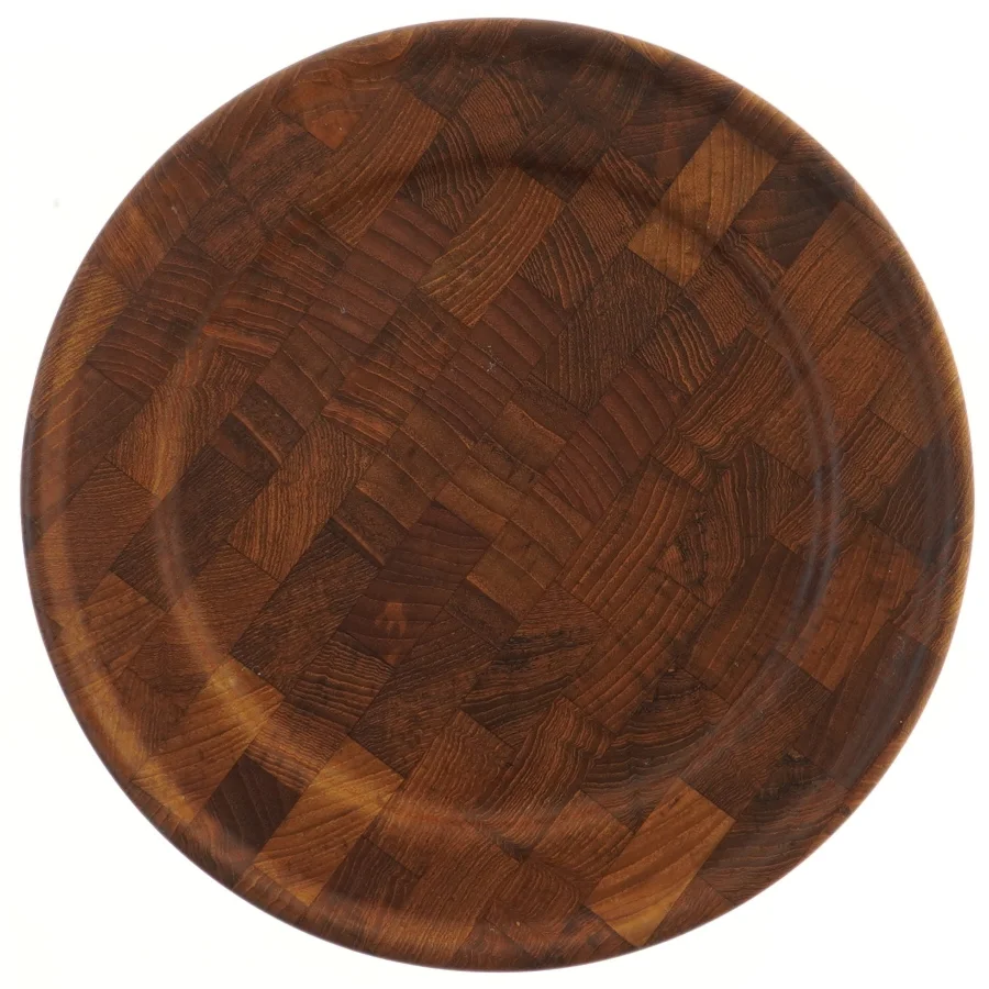 Sæt af 6 teaktræ tallerkener fra digsmed (str. Ø 28 cm)