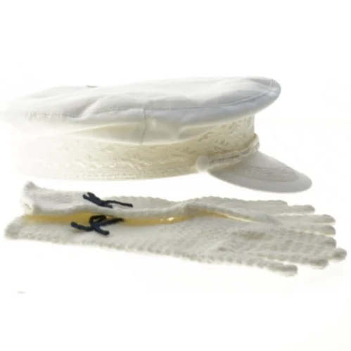 Kasket med hvide handsker (str.ca.54)