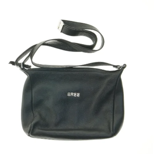 Sort læderskuldertaske fra Bree (str. 32x23 cm)