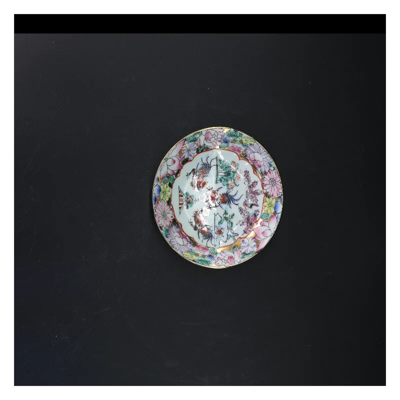 Macau, Rooster-serien Håndmalet Dekorative skåle med blomstermotiv (str. Ø 14,5 cm og ø. 18,5 cm)