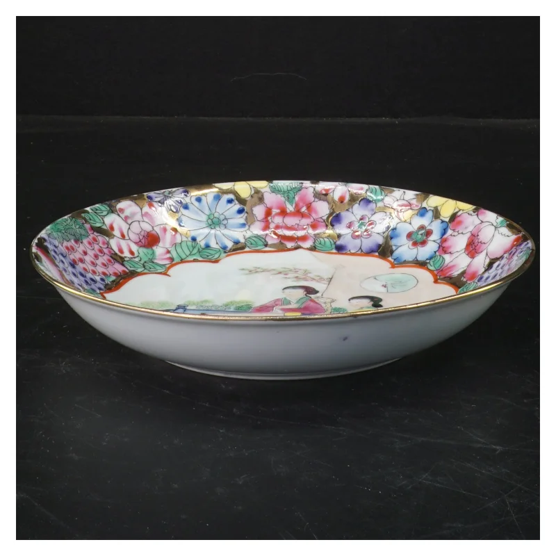 Macau, Rooster-serien Håndmalet Dekorative skåle med blomstermotiv (str. Ø 14,5 cm og ø. 18,5 cm)