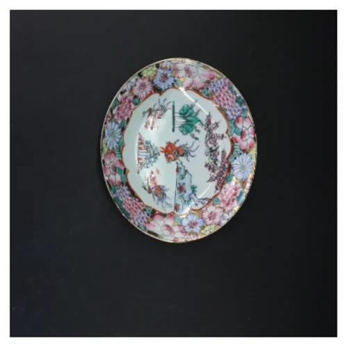 Macau, Rooster-serien Håndmalet Dekorative skåle med blomstermotiv (str. Ø 14,5 cm og ø. 18,5 cm)