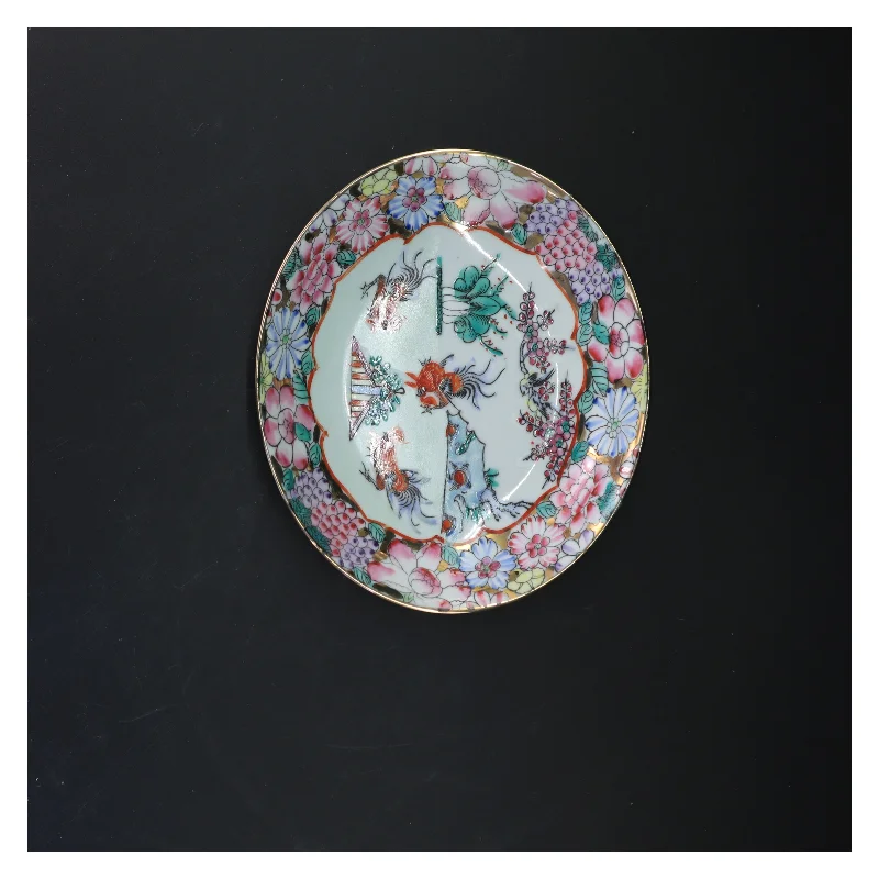 Macau, Rooster-serien Håndmalet Dekorative skåle med blomstermotiv (str. Ø 14,5 cm og ø. 18,5 cm)