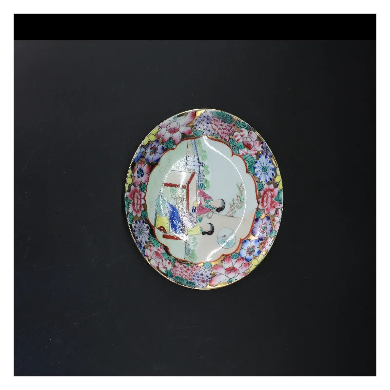 Macau, Rooster-serien Håndmalet Dekorative skåle med blomstermotiv (str. Ø 14,5 cm og ø. 18,5 cm)