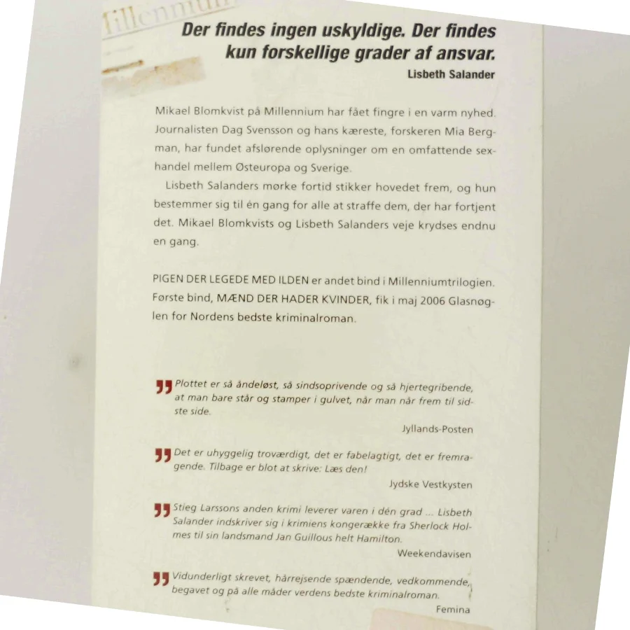 Pigen Der Legede Med Ilden (Millennium, 2. Bind) af Stieg Larsson (Bog)