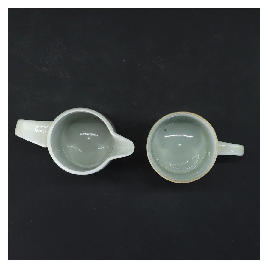 Porcelæns mælkekande og kop fra Schmidt (str. 2 stk Ø 6,5&6 cm længde 9,5x7,5 cm)
