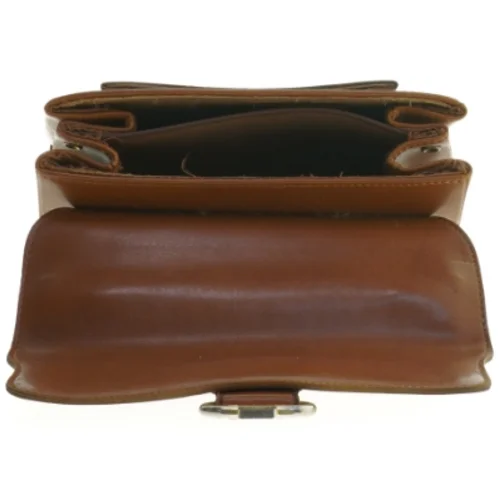 Vintage læder håndtaske (str. 23x15 cm)