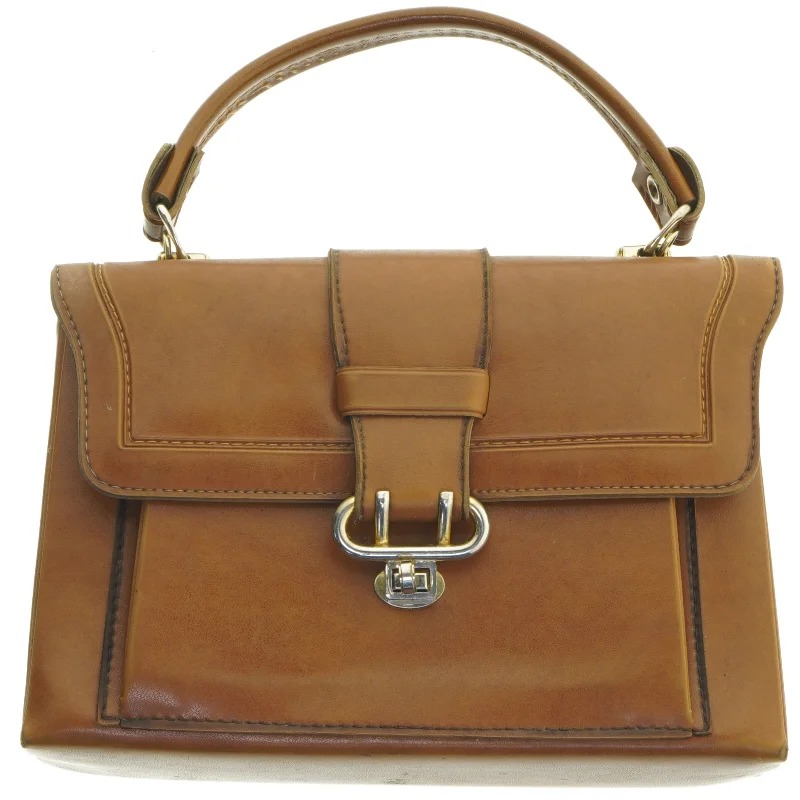 Vintage læder håndtaske (str. 23x15 cm)