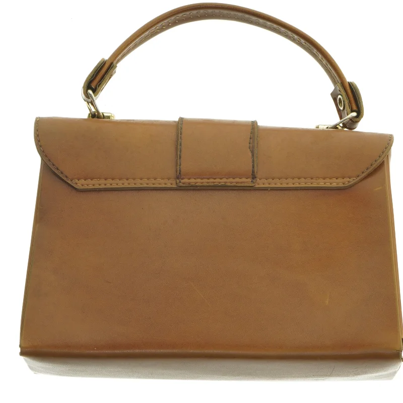 Vintage læder håndtaske (str. 23x15 cm)