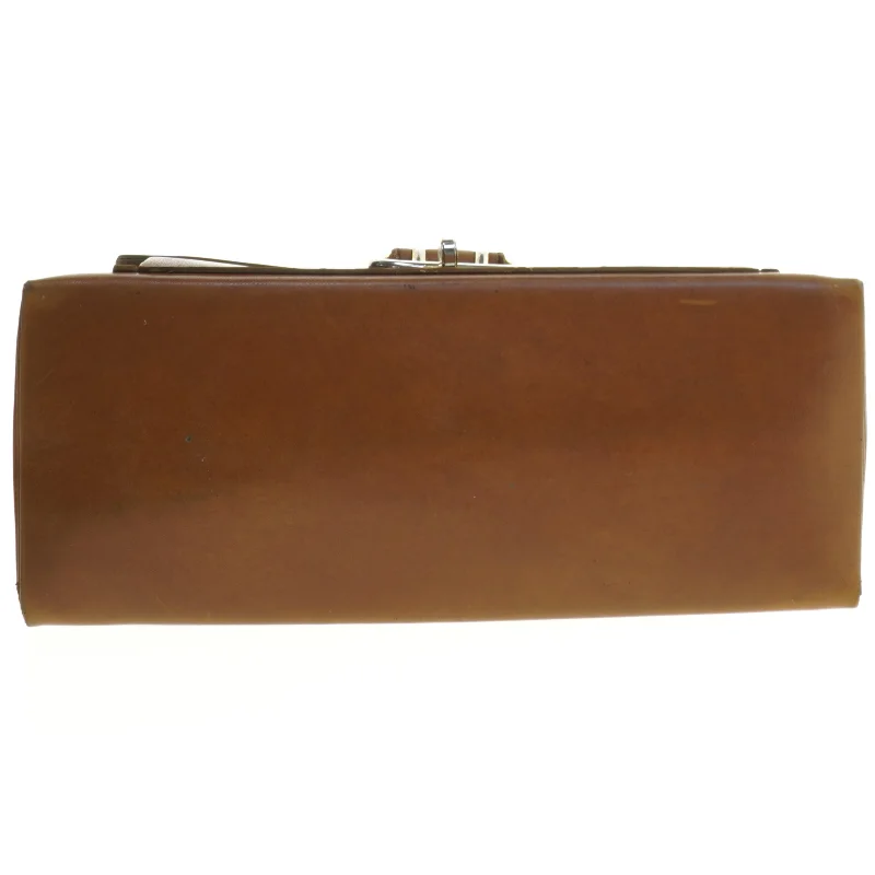 Vintage læder håndtaske (str. 23x15 cm)