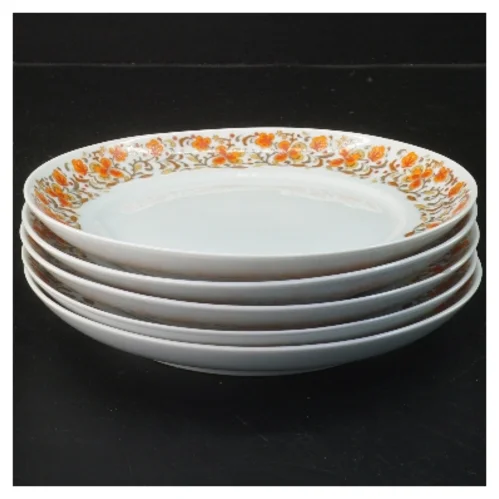 Dekorative tallerkener sæt af 5 fra Schmidt (str. 5 stk Ø 17 cm)