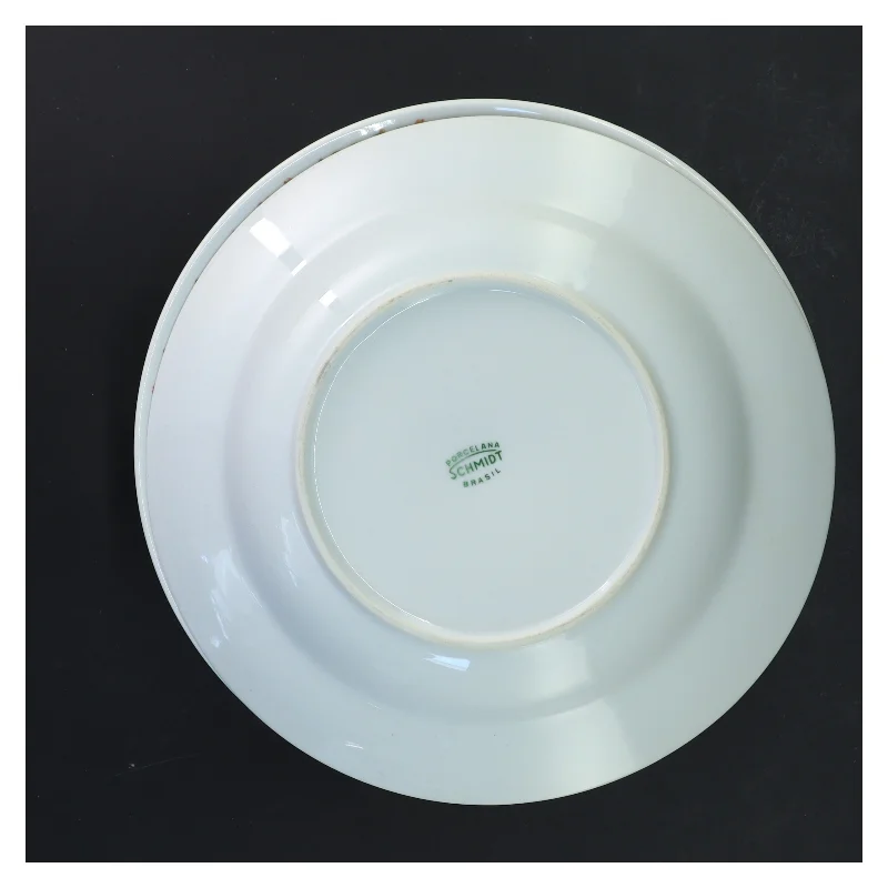 Sæt af 6 dybe tallerkener med blomsterdekoration fra Schmidt (str. 6 stk Ø 21 cm)