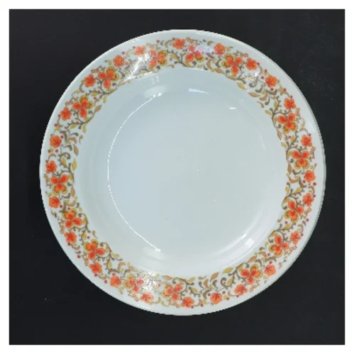 Sæt af 6 dybe tallerkener med blomsterdekoration fra Schmidt (str. 6 stk Ø 21 cm)