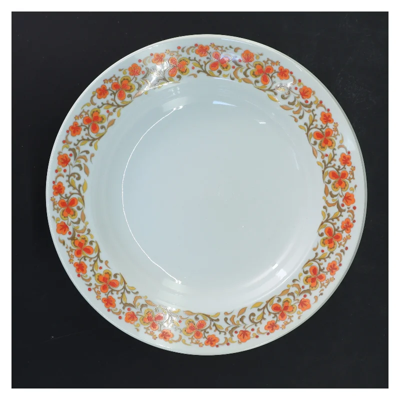 Sæt af 6 dybe tallerkener med blomsterdekoration fra Schmidt (str. 6 stk Ø 21 cm)