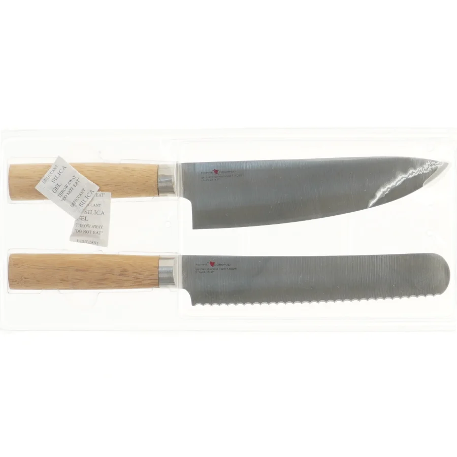 Sæt med kokkekniv og brødkniv fra Henrik Boserup (str. 33 cm)