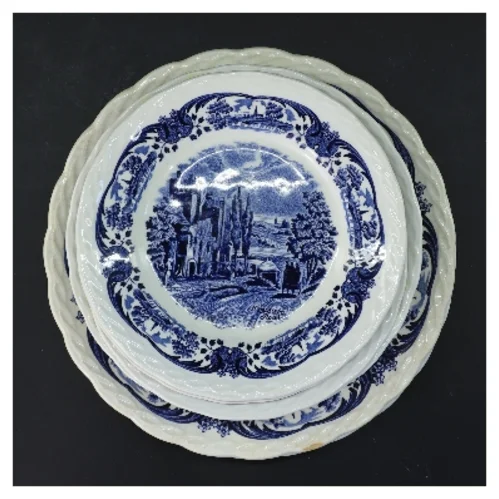 Sæt af 6 vintage tallerkener fra W.H. Grindley & Co Ltd (str. 6 stk Ø 18 & 19,5 & 23,5 cm)