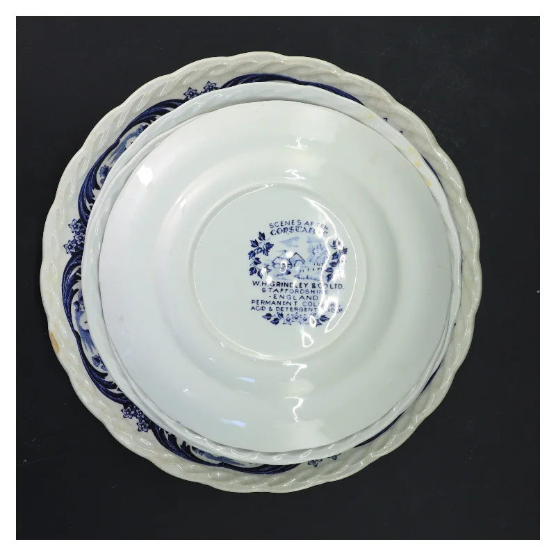 Sæt af 6 vintage tallerkener fra W.H. Grindley & Co Ltd (str. 6 stk Ø 18 & 19,5 & 23,5 cm)