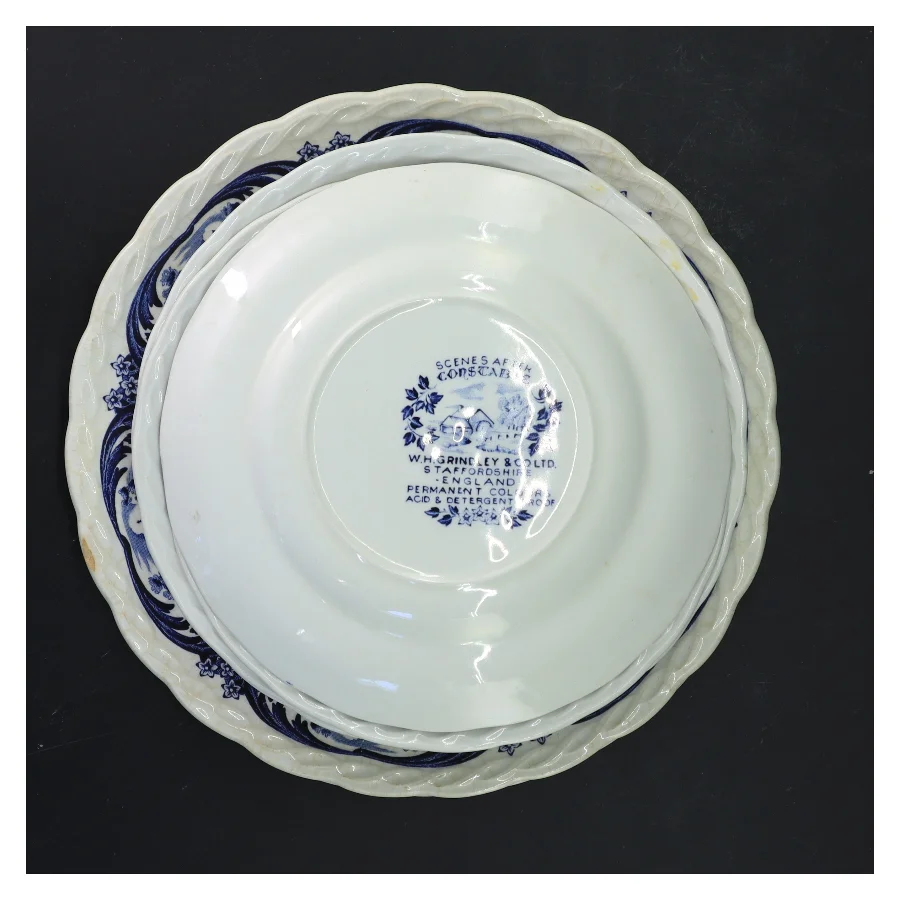 Sæt af 6 vintage tallerkener fra W.H. Grindley & Co Ltd (str. 6 stk Ø 18 & 19,5 & 23,5 cm)