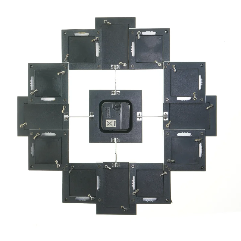 Vægur med billedrammer (str. 40,5x40,5 cm)