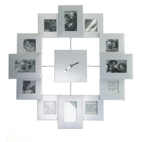 Vægur med billedrammer (str. 40,5x40,5 cm)