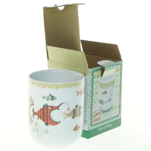 Dekoreret porcelænskop fra Djeco (str. 10x8 cm)