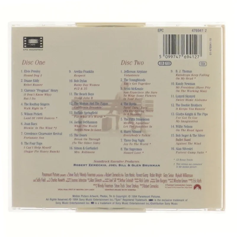 Forrest Gump soundtrack dobbelt CD
