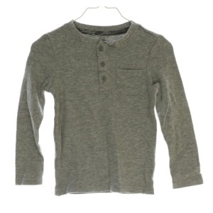 Langærmet bluse med lomme i (str. 116)