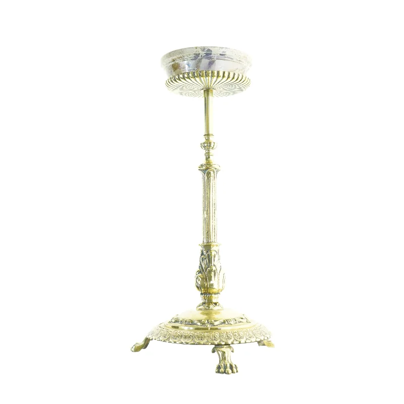 Gammel messing lysestage (str. 54 x 30 cm og 18 x 4 cm)