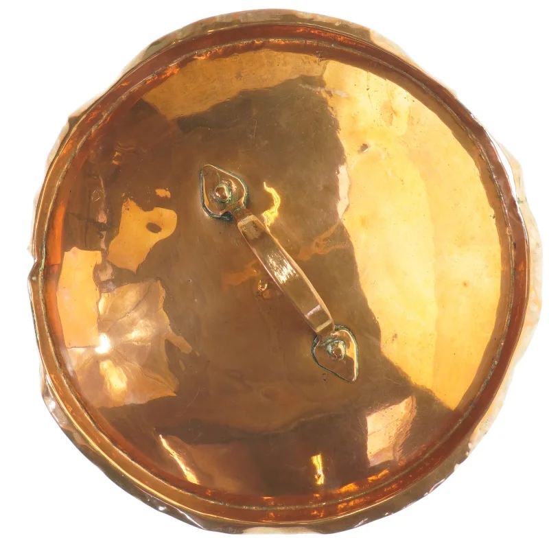 Antikt kobberlåg (str. 24 cm)