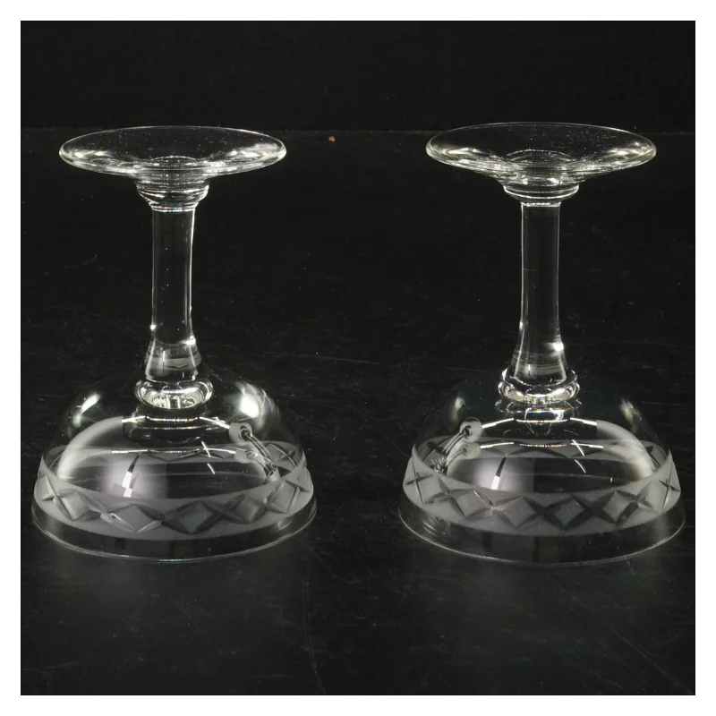 Champagneskåle med slibninger (str. 19 cm. 7 cm i diameter)