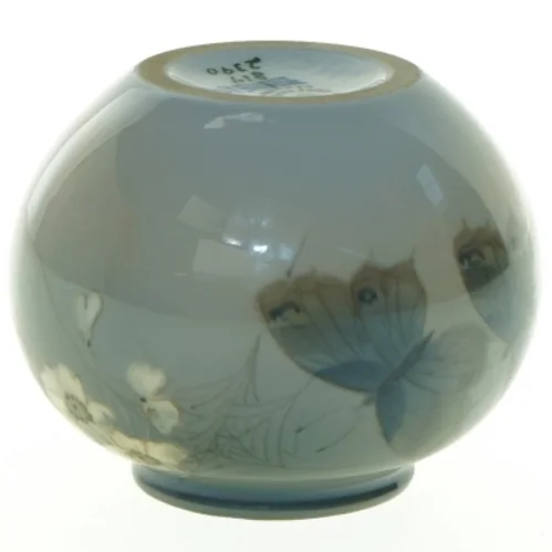 Blå og hvid porcelænsvase, 814 2390 fra Royal Copenhagen (str. 7 x 9 cm)