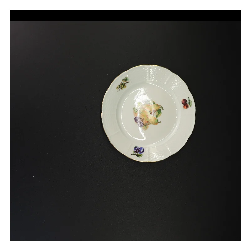 Blomstret porcelænstallerken