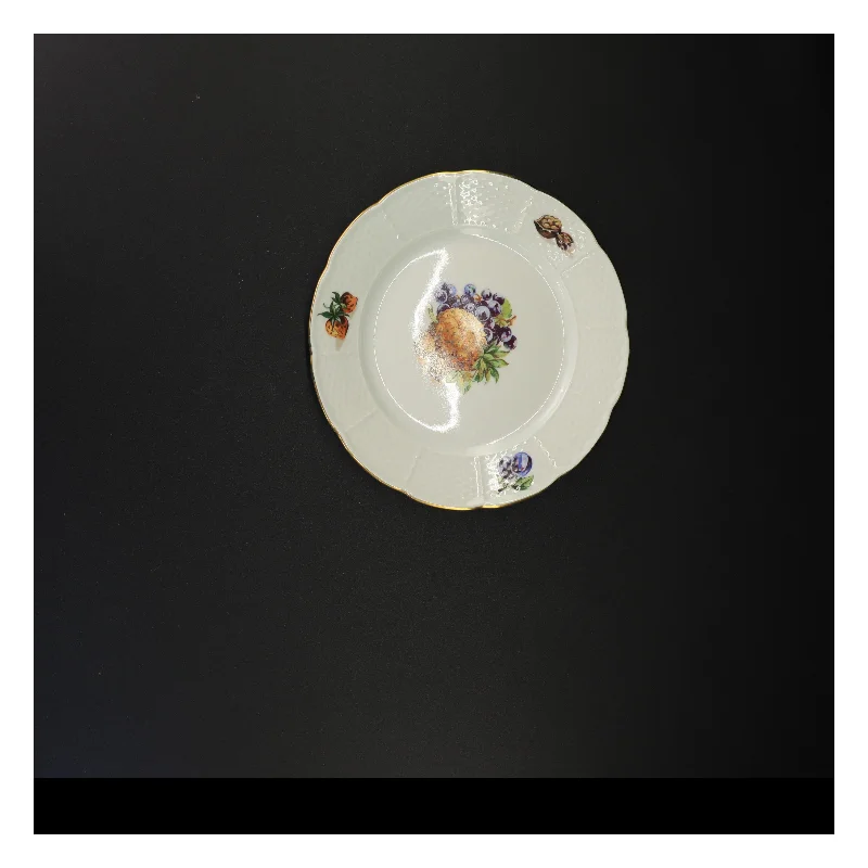 Blomstret porcelænstallerken