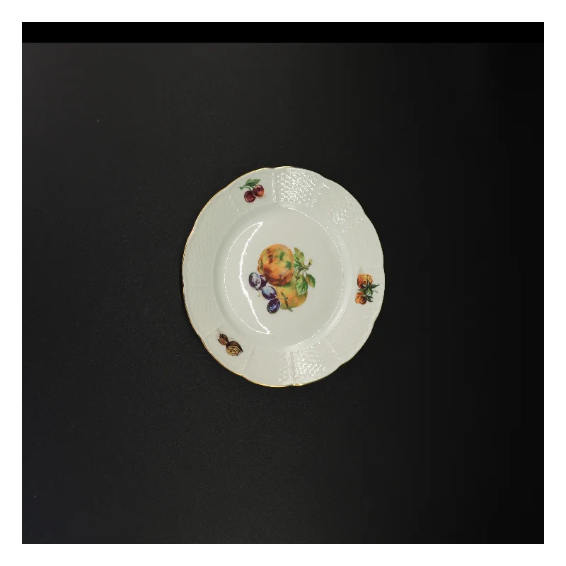 Blomstret porcelænstallerken