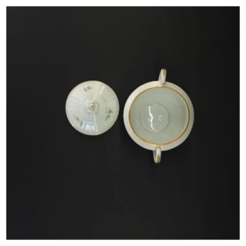 Porcelænssukkerskål med låg