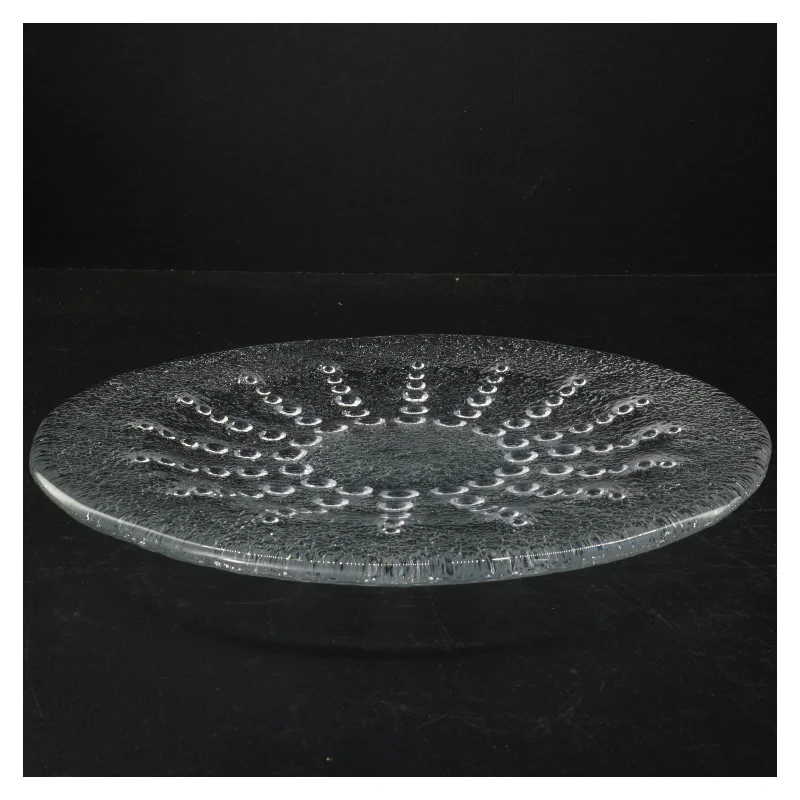 Glasfad med bobledesign (str. 30 cm i diameter)