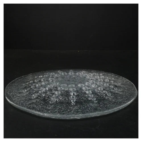 Glasfad med bobledesign (str. 30 cm i diameter)