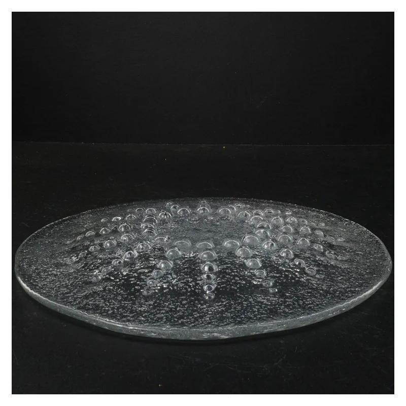 Glasfad med bobledesign (str. 30 cm i diameter)