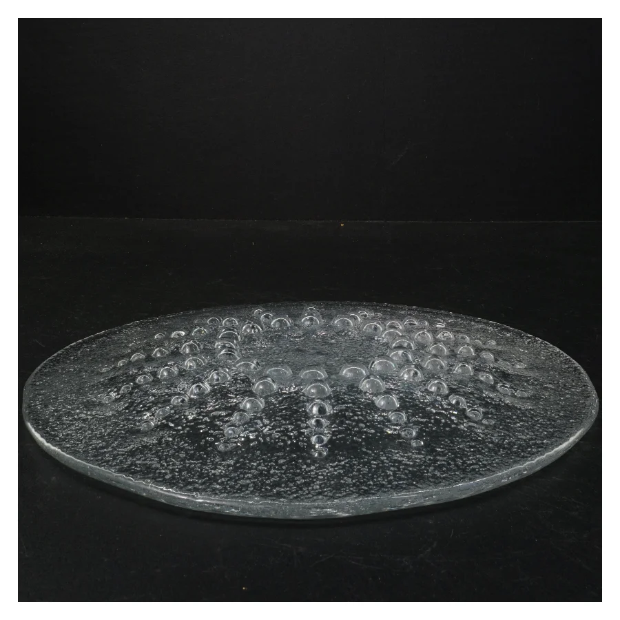 Glasfad med bobledesign (str. 30 cm i diameter)