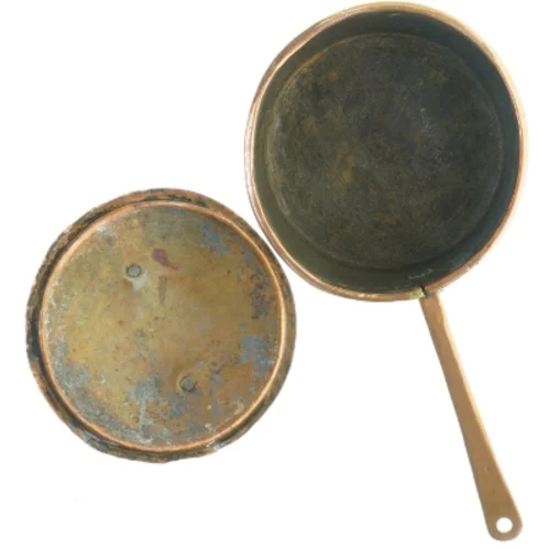 Vintage kobber grydesæt (str. 38 x 20 x 13 cm)