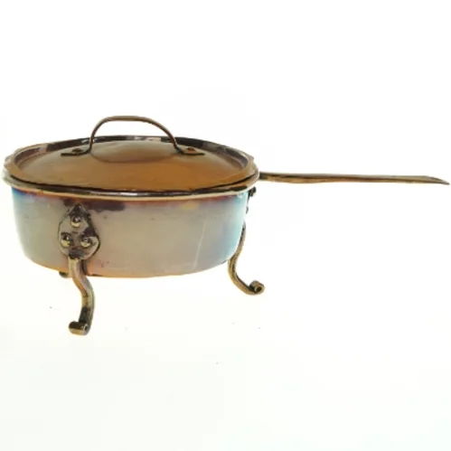 Vintage kobber grydesæt (str. 38 x 20 x 13 cm)