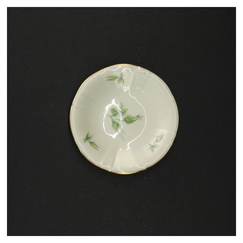 Porcelænsaskebæger med blomstermotiv