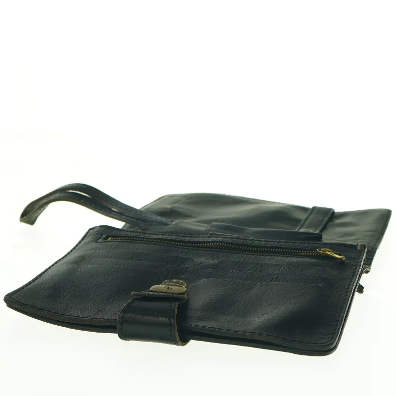 Sort læderpung/taske fra Diesel (str. 24 x 16 cm)